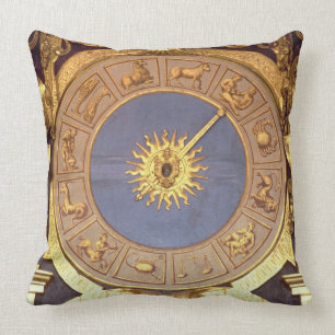 Orologio Zodicale (Zodiac Clock) (fresco and gilde Throw Pillow