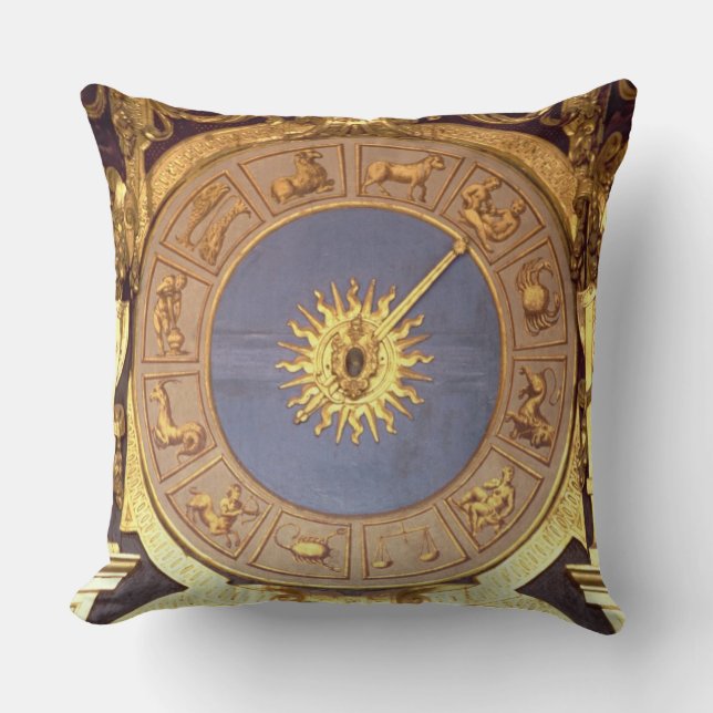 Orologio Zodicale (Zodiac Clock) (fresco and gilde Throw Pillow (Front)