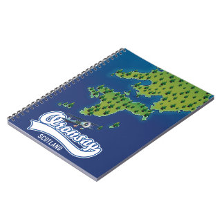 Oronsay Scotland island map Notebook