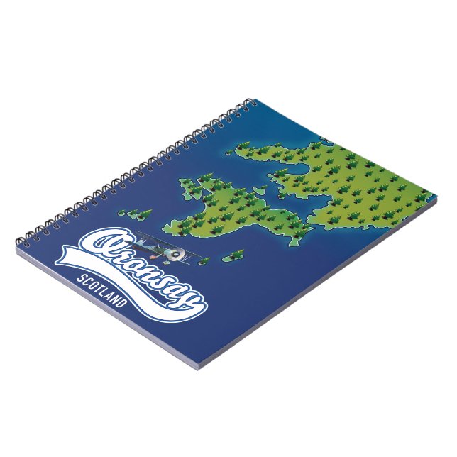 Oronsay Scotland island map  Notebook (Left Side)
