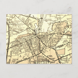 Oroville, CA Vintage Map Postcard