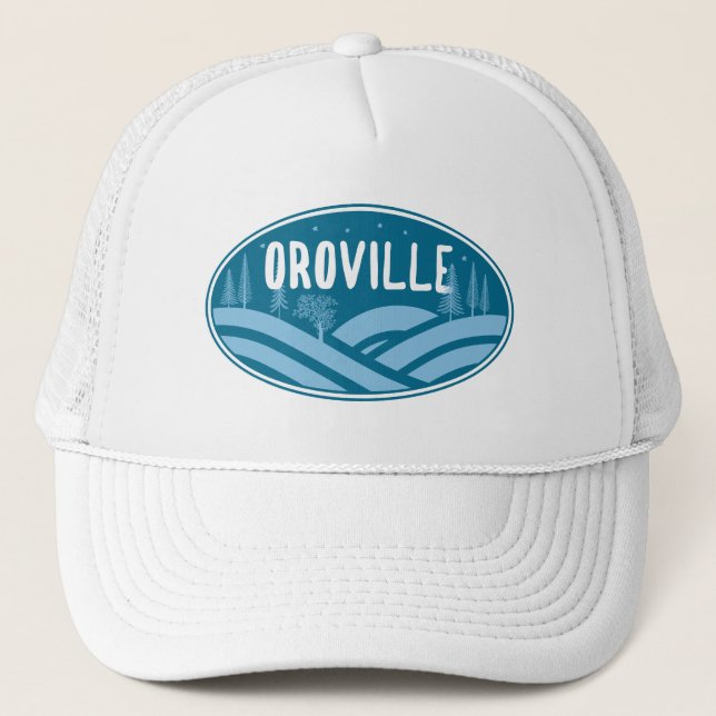 Oroville California Outdoors Trucker Hat (Front)
