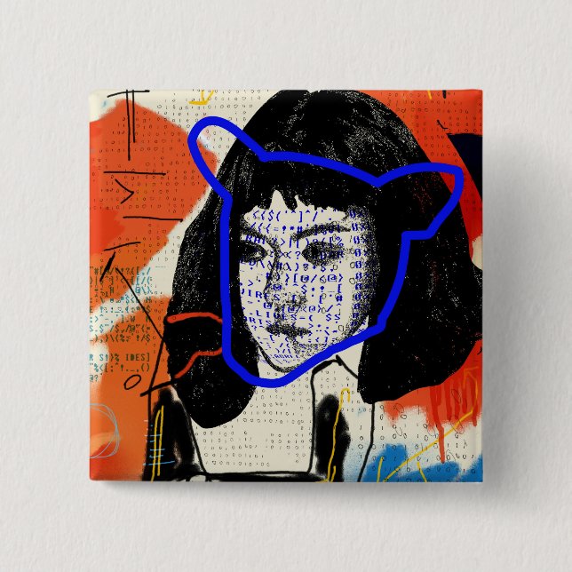 Orphan Black | Abstract MK Clone - Project Leda 2 Inch Square Button (Front)