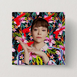 Orphan Black   Alison - Floral Pattern 2 Inch Square Button