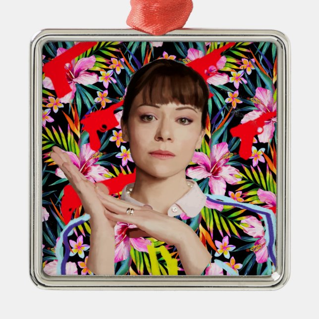 Orphan Black | Alison - Floral Pattern Metal Ornament (Front)