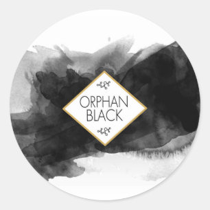 Orphan Black Black Watercolor Classic Round Sticker