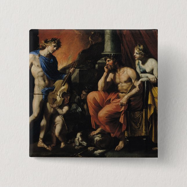 Orpheus before Pluto and Persephone 2 Inch Square Button (Front)