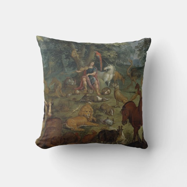 Orpheus Charming the Beasts (oil on panel) Throw Pillow (Front)