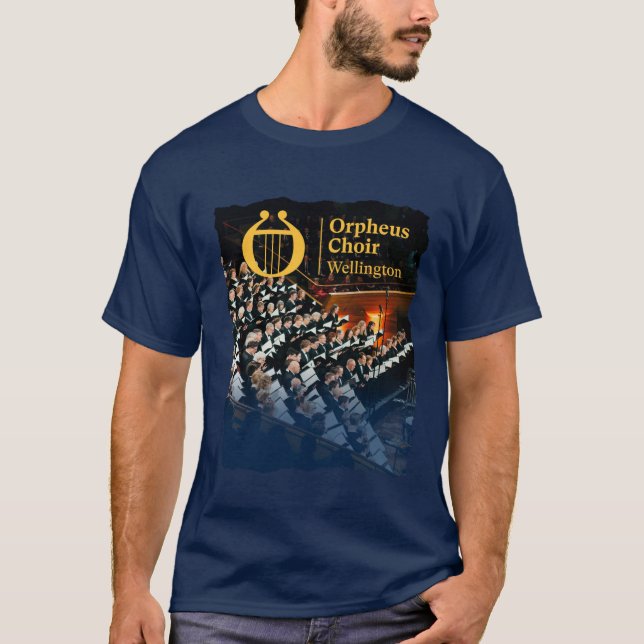 Orpheus Choir Wellington mens blue T-Shirt (Devant)