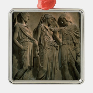 Orpheus, Eurydice and Hermes (marble) Metal Ornament