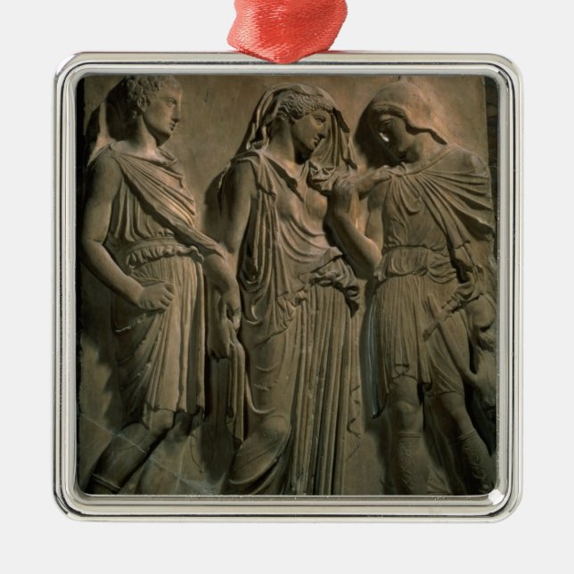 Orpheus, Eurydice and Hermes (marble) Metal Ornament (Front)