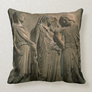 Orpheus, Eurydice and Hermes (marble) Throw Pillow