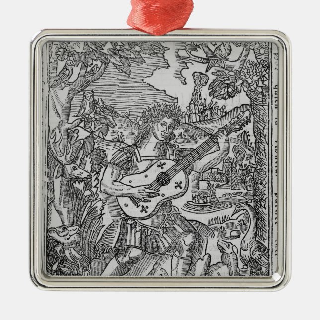 Orpheus Playing Music Metal Ornament (Front)