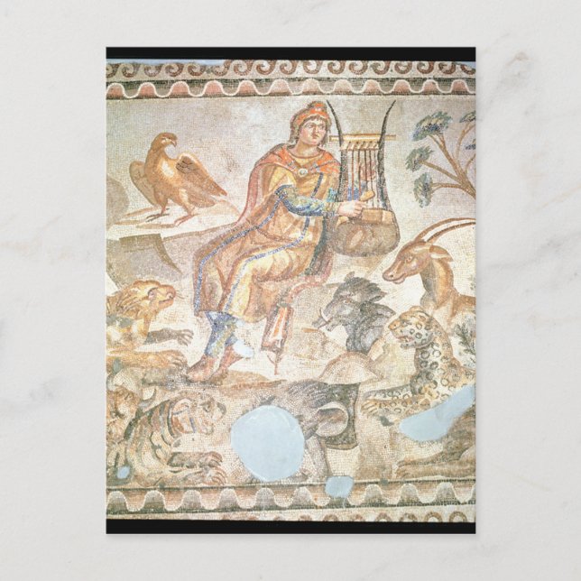 Orpheus playing to the animals, Roman mosaic Postcard (Front)