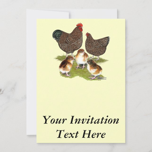 Orpington Jubilee Chicken Family Invitation (Front)