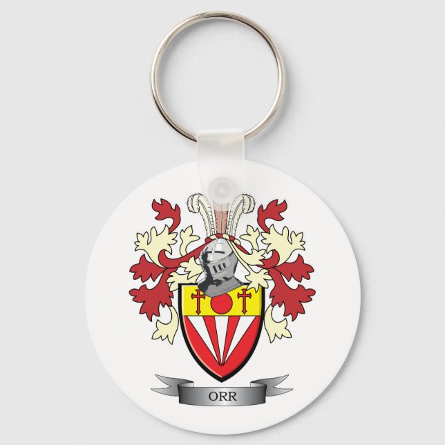 Orr Family Crest Coat of Arms Keychain (Front)