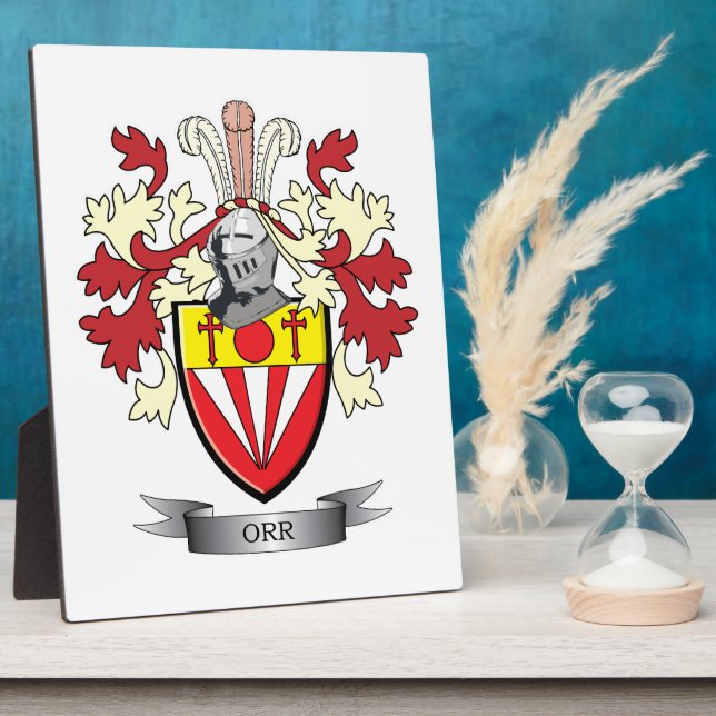 Orr Family Crest Coat of Arms Plaque (Side)