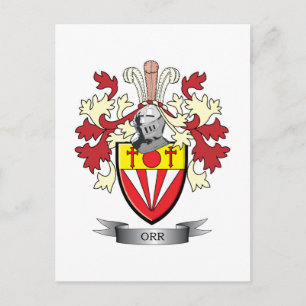 Orr Family Crest Coat of Arms Postcard
