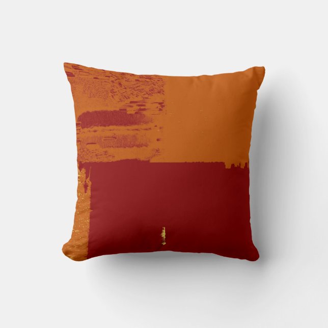 Orrange, Brown Coussin rétro Art déco (Recto)