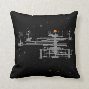 Orrery Planetary Earth Moon and Planets in Space Throw Pillow