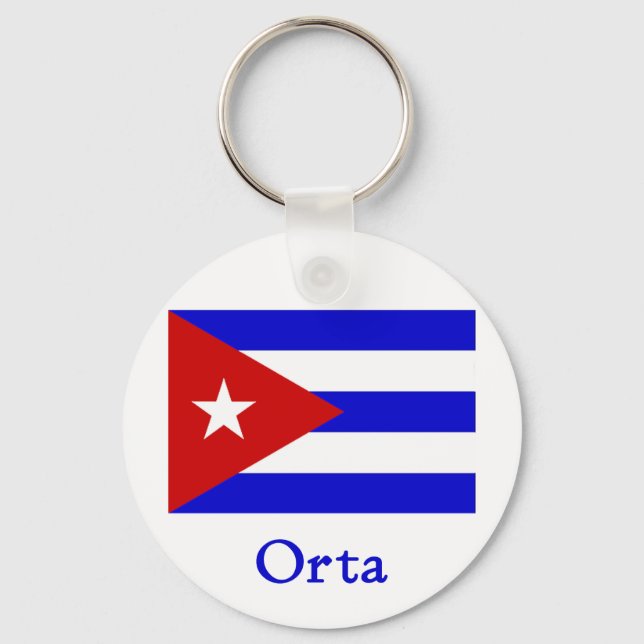 Orta Cuban Flag Keychain (Front)