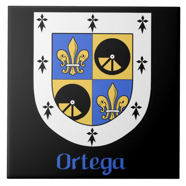 Ortega Family Shield Decorative Tile (Front)