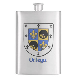 Ortega Heraldic Shield Hip Flask