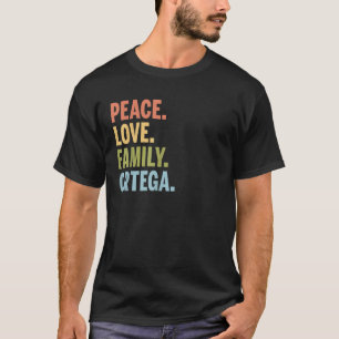 Ortega Last Name Peace Love Family Matching T-Shirt