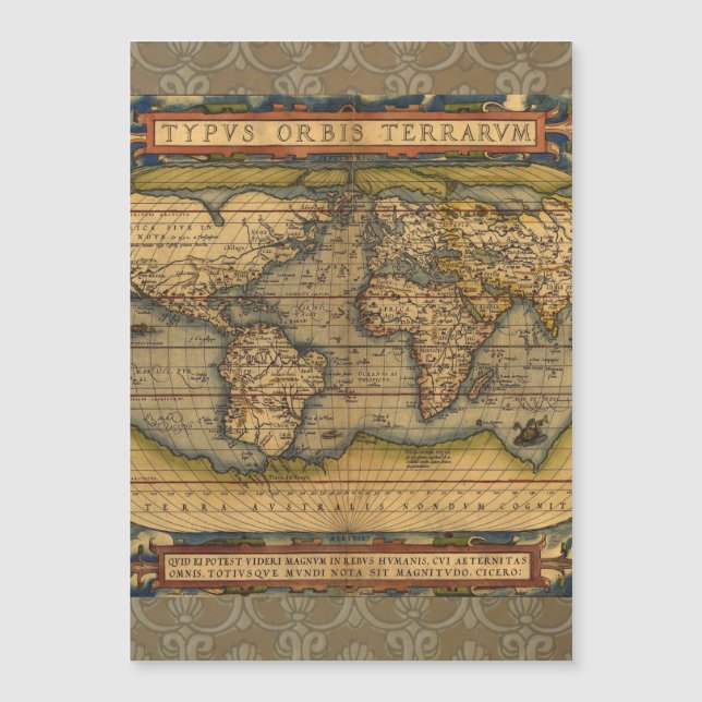 Ortelius 1570 World Map: Antique Cartography (Front)