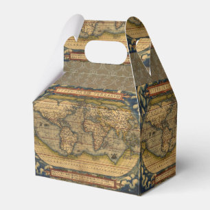 Ortelius 1570 World Map: Antique Cartography Favor Box