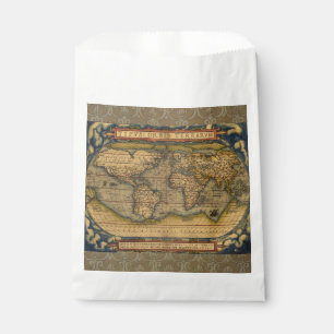 Ortelius 1570 World Map: Antique Cartography Favour Bag