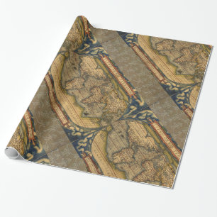 Ortelius 1570 World Map: Antique Cartography Wrapping Paper
