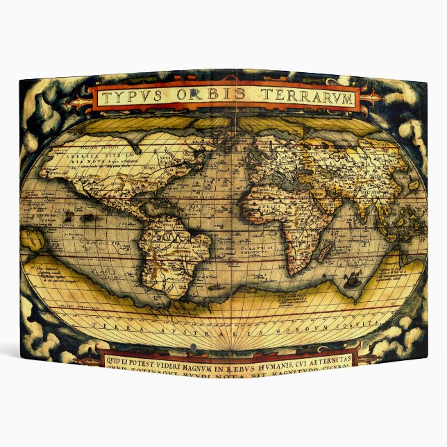 Ortellius World Map 1570 Binder (Background)