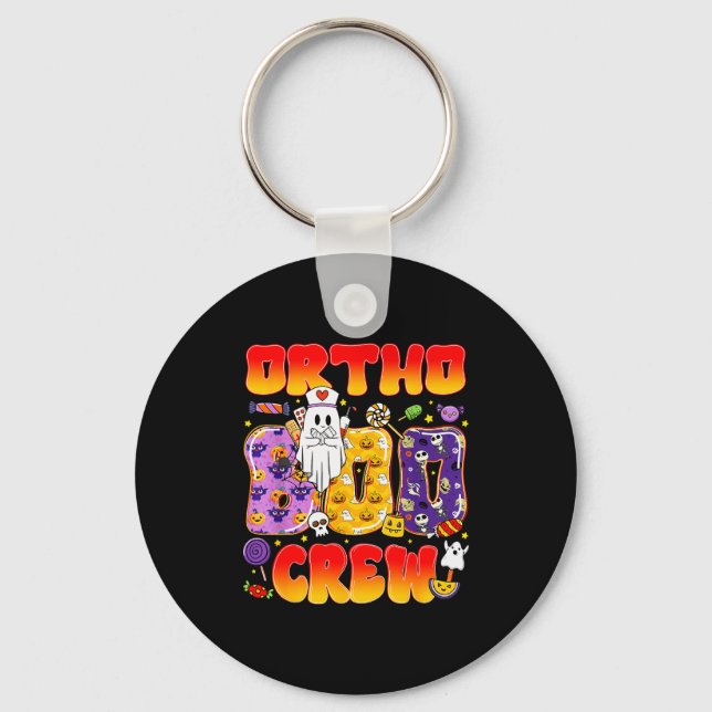 Ortho Boo Crew Ortho Nurse Funny Halloween  Keychain (Front)