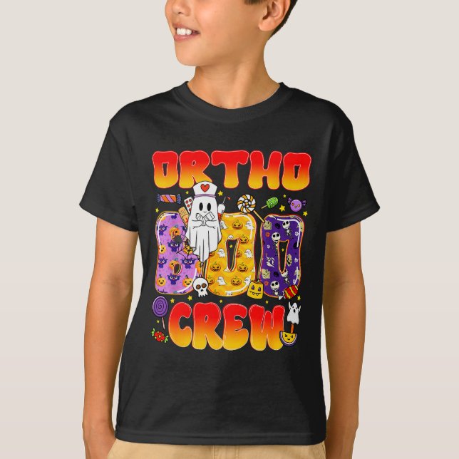 Ortho Boo Crew Ortho Nurse Funny Halloween  T-Shirt (Front)