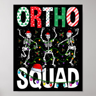 Ortho Squad Christmas Skeleton Orthopedic Nurse Li Poster