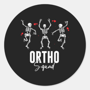 Ortho Squad Dancing Skeleton Orthopedic Valentine' Classic Round Sticker