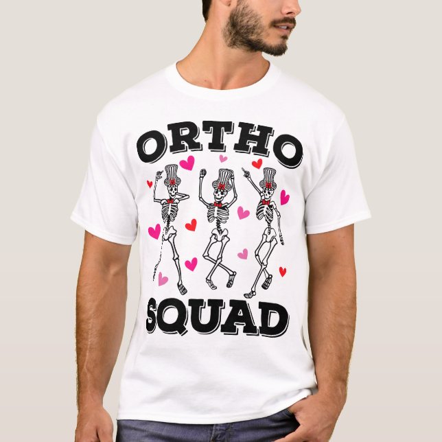 Ortho Squad Dancing Skeleton Valentine Men T-Shirt (Front)
