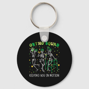 Ortho Squad Dancing Skeletons St Patricks Orthoped Keychain