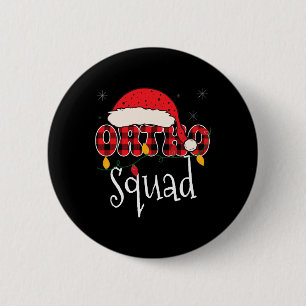 Ortho Squad Plaid Fun Christmas Orthopedics Crew X 2 Inch Round Button