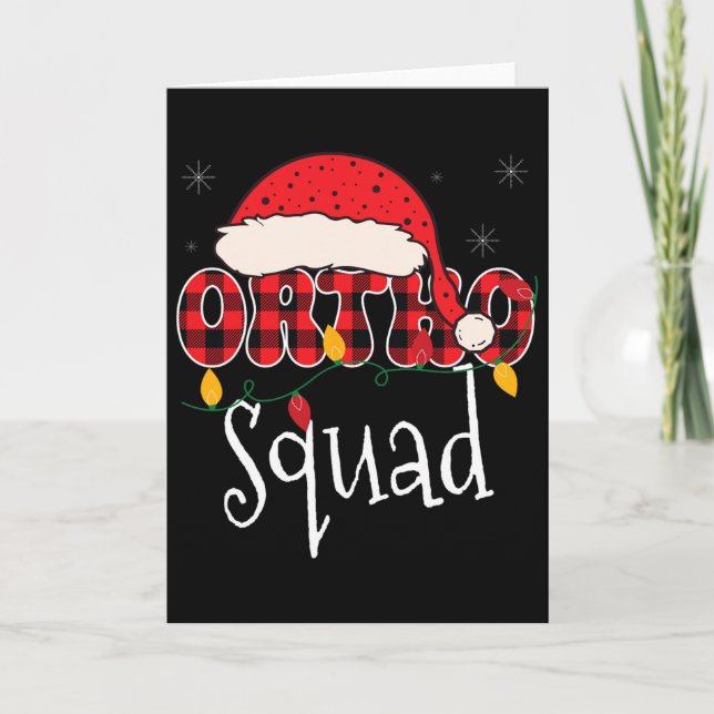 Ortho Squad Plaid Fun Christmas Orthopedics Crew X Card (Front)