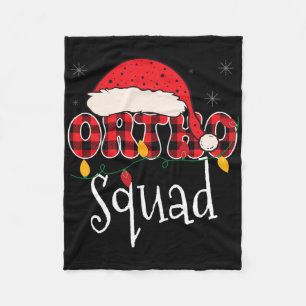Ortho Squad Plaid Fun Christmas Orthopedics Crew X Fleece Blanket