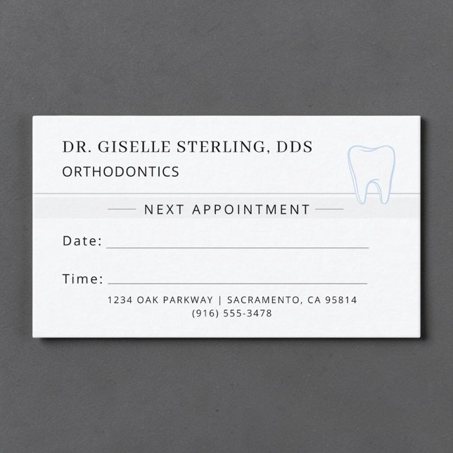 Orthodontics Dentist Tooth Appointment Card (Creator Uploaded)
