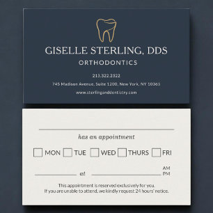Orthodontics Dentistry Tooth Appointment Reminder Business Card