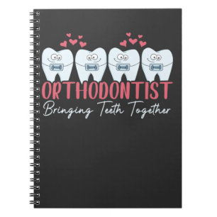 Orthodontist Bringing Teeth Together Cute Braces Notebook