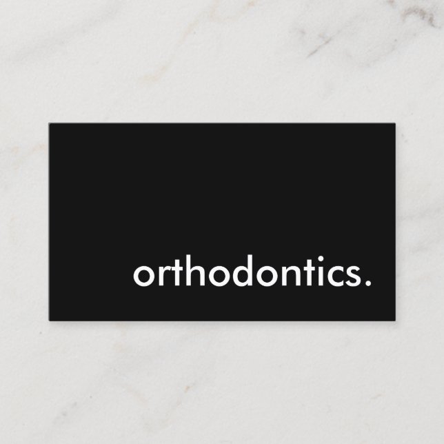 orthodontist. business card (Front)