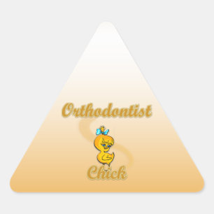Orthodontist Chick Triangle Sticker