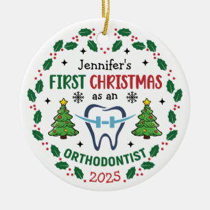 Orthodontist First Christmas Personalized Tree Ceramic Ornament