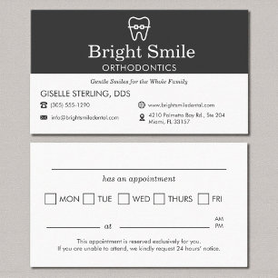 Orthodontist Modern Braces Appointment Reminder Card