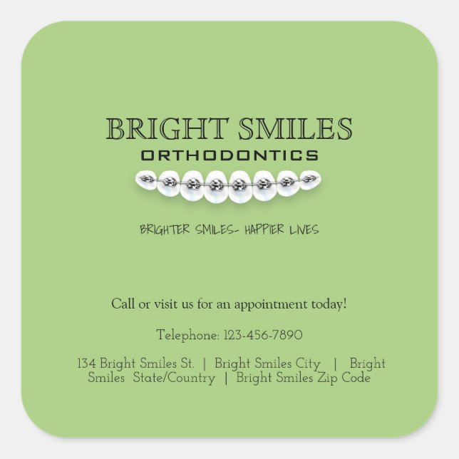 Orthodontist Orthodontics Business Promo Sticker (Front)
